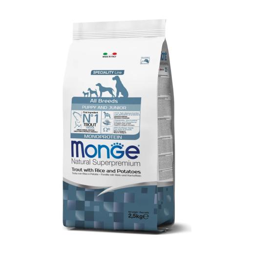 Monge Toutes Races Puppy And Junior Truite Riz Patate Croquettes 2,5 kg, Monge à Casablanca
