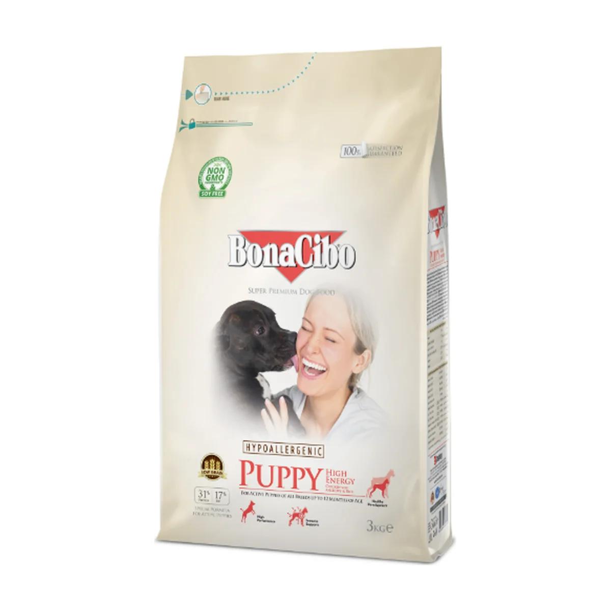 BonaCibo Puppy Hypoallergéniques High Energy au Poulet 3 kg