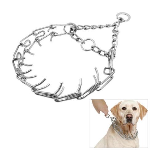 Collier étrangleur à dents ajustable en acier inoxydable