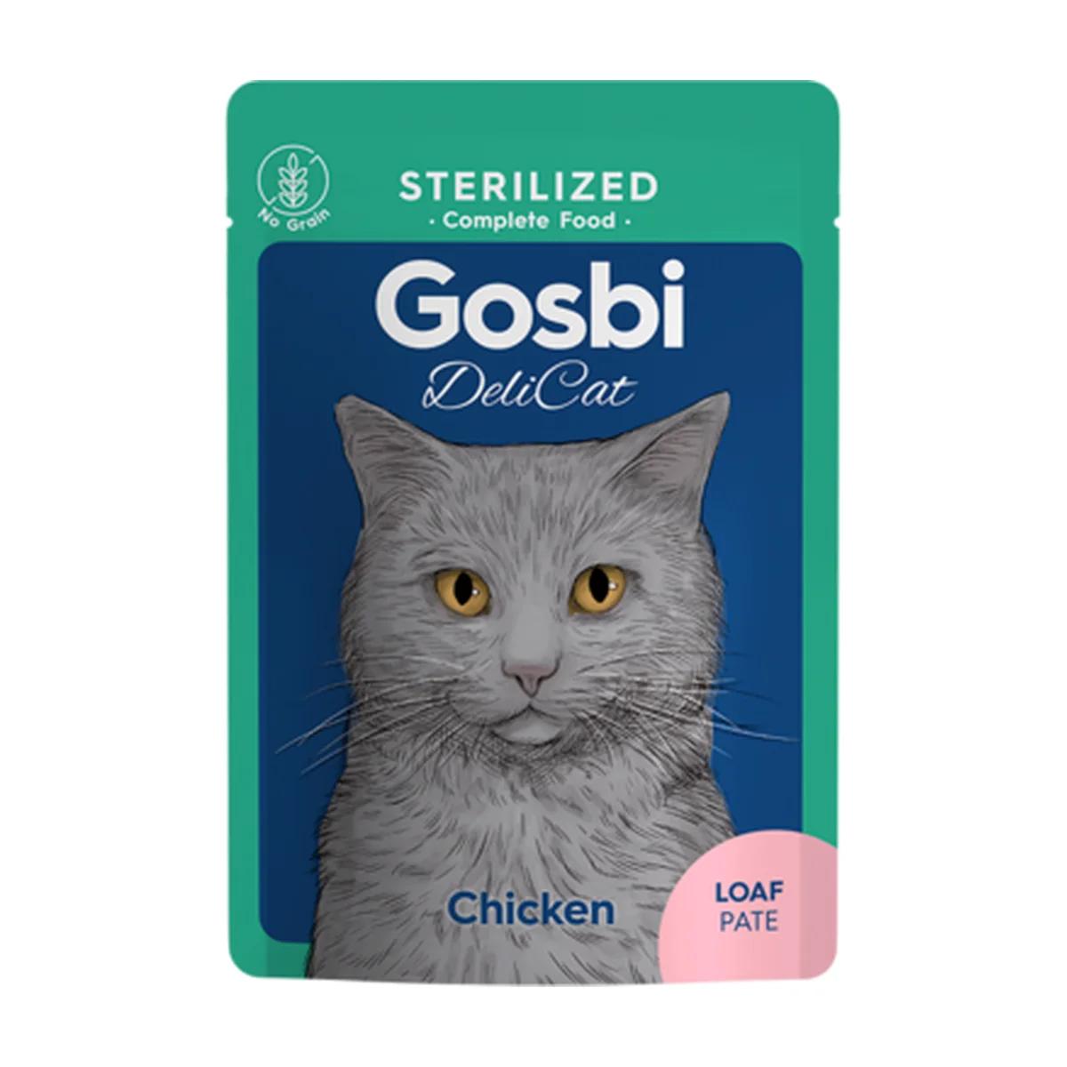 Gosbi Delicat Terrine pour chat stérilisé au poulet 70 g