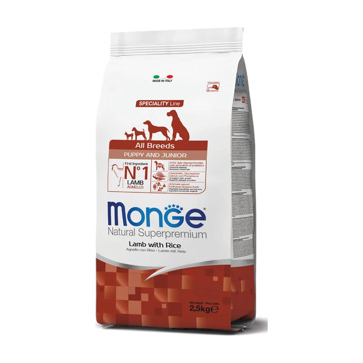 Monge Natural Superpremium Speciality Line Monoprotein Chiot & Junior Agneau – Riz Toutes Races 2,5 kg, Monge à Casablanca