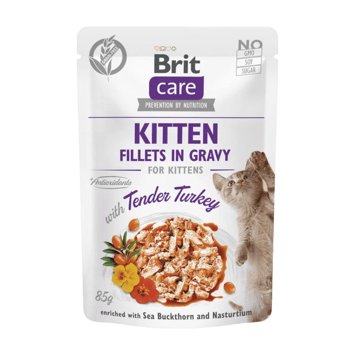 Brit Care Cat pâtée en sauce à la dinde pour chaton 85 g