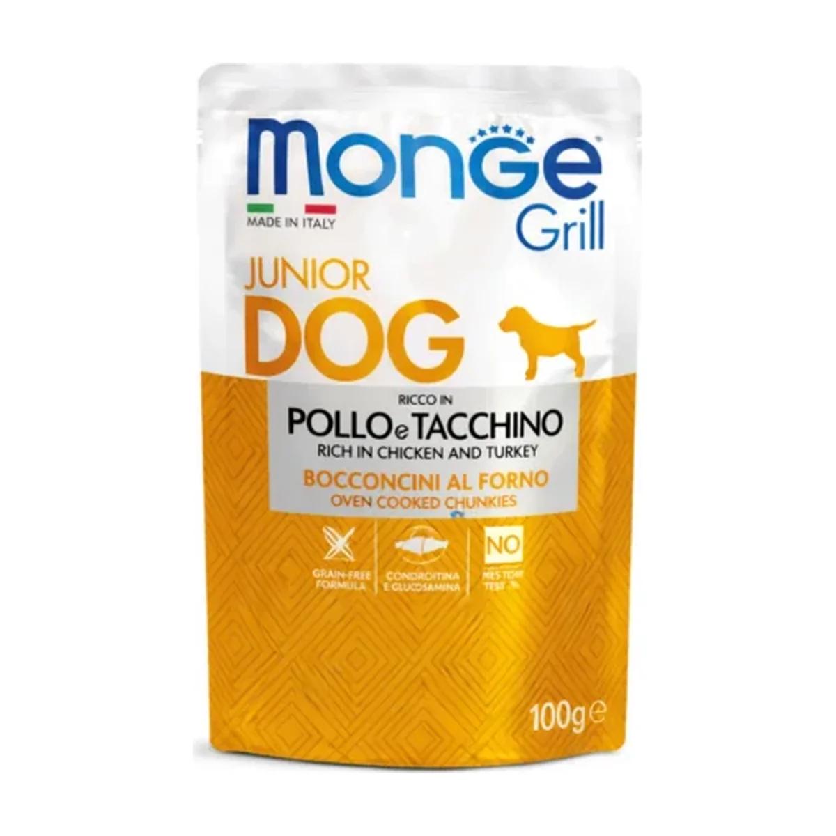 Monge Grill Cooked Pour Choit et Junior Riches en Poulet et Dinde 100 g