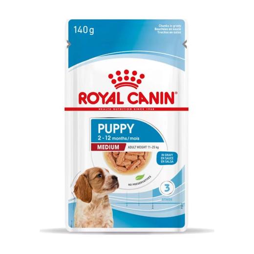Royal Canin Medium Puppy Pâtée en sauce pour chiot de race moyenne, sachet fraîcheur 140 g, Royal Canin à Casablanca