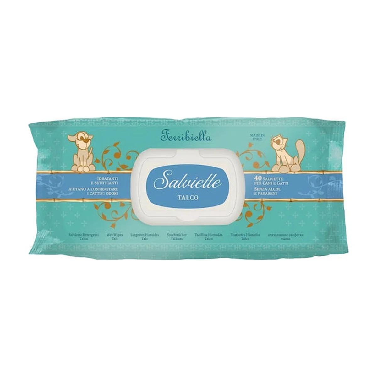 Lingettes Humides pour Chiens et Chats au Talc – Ferribiella