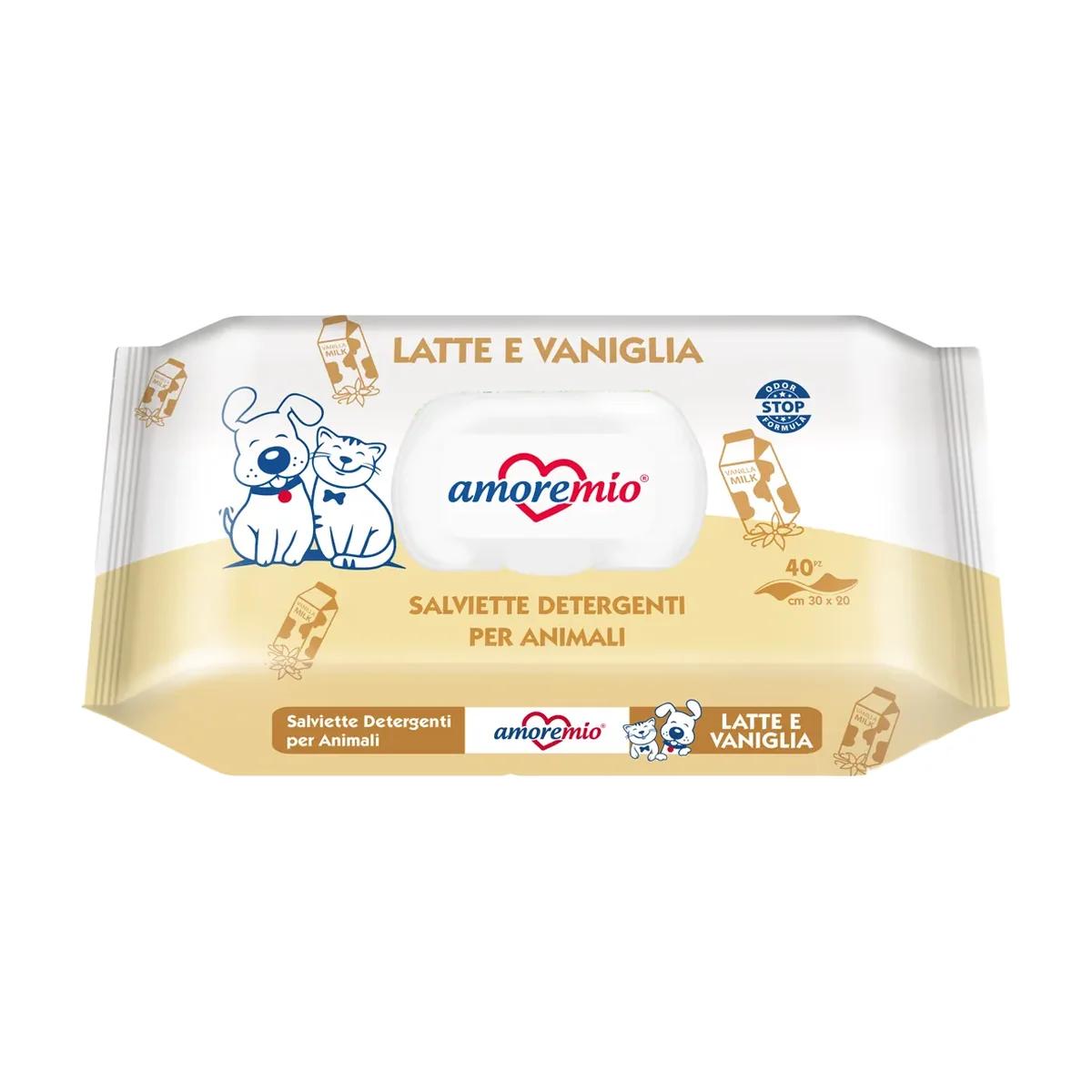 Amore Mio Lingettes au lait et à la vanille pour chien et chat x 40, Amore Mio à Casablanca