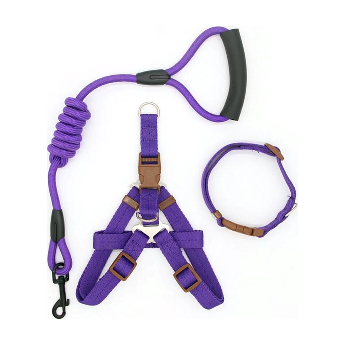 Harnais Réglable avec Laisse et Collier pour Chien