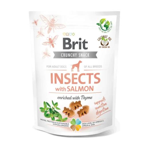 Brit Care Crunchy Snack, Saumon, Insectes et Thym 200 g, Brit à Casablanca