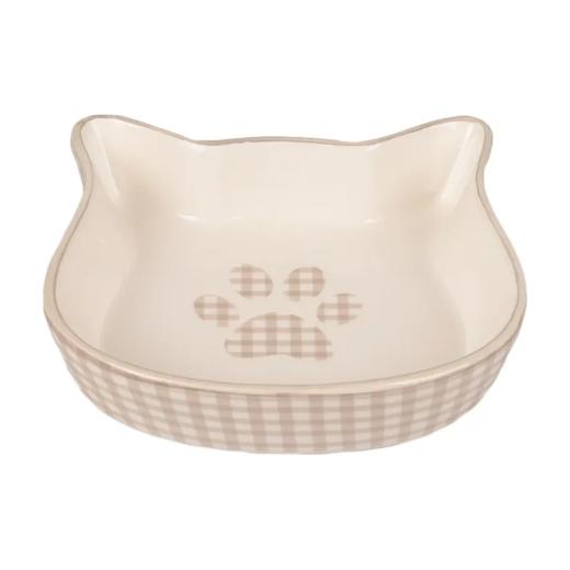 Flamingo Mylo Gamelle tête de chat en céramique beige et blanc 220 ml, Flamingo à Casablanca