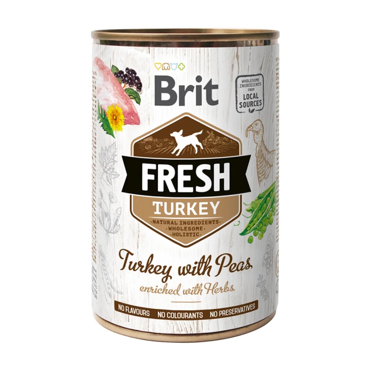 Brit Fresh Pâtée à la dinde et aux petits pois pour chien 400 g