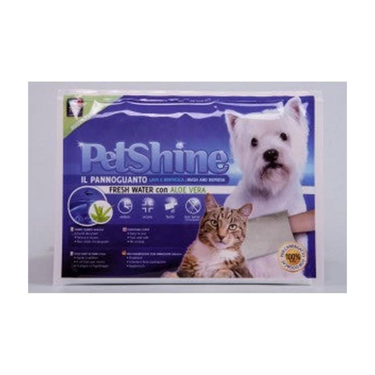 Petshine Gant de soin pour poils à l'eau douce et à l'aloe vera, chien et chat