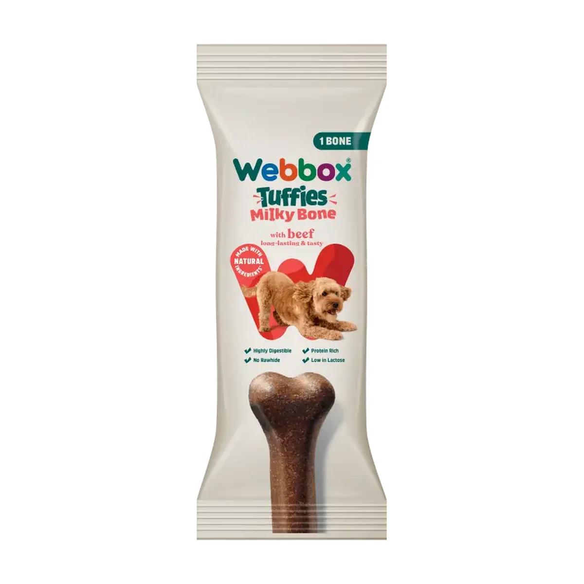 Webbox Tuffies Milky Bone Friandise à mâcher au bœuf pour chien 90 g, Webbox à Casablanca