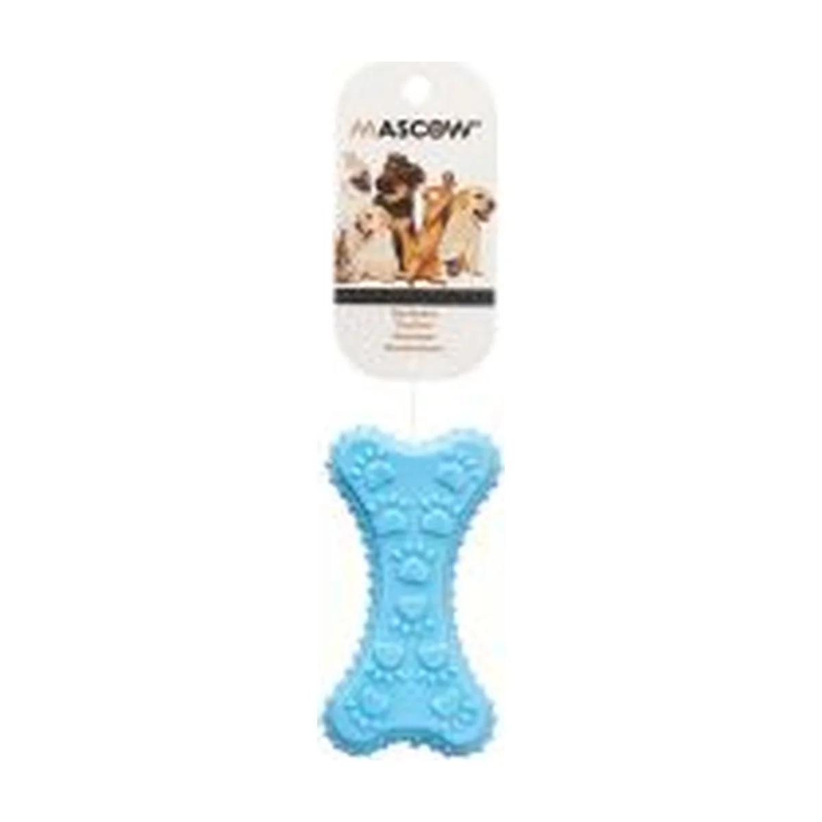 Mascow – Os en silicone Assorti pour chien Couleur Rose Bleu-Vert 10x2x5,5 cm