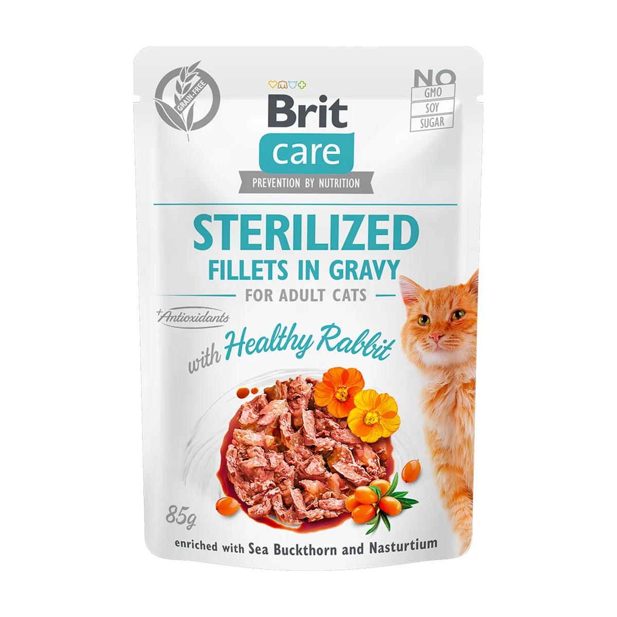Brit Care Cat Sterilized pâtée en sauce au lapin pour chat stérilisé 85 g