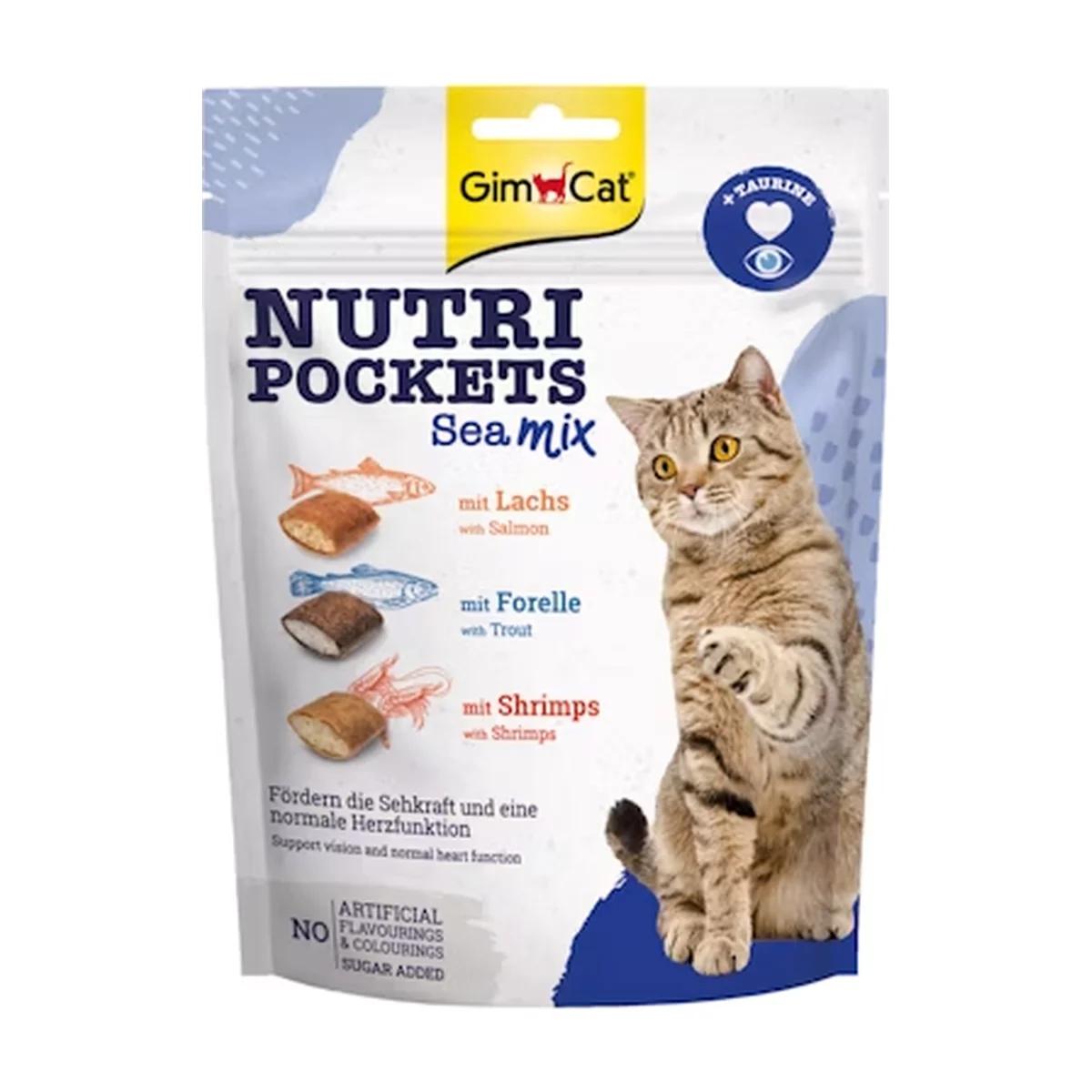 GimCat Nutri Pockets Sea Mix friandises au saumon, truite et crevettes pour chat 150 g, Gimcat à Casablanca