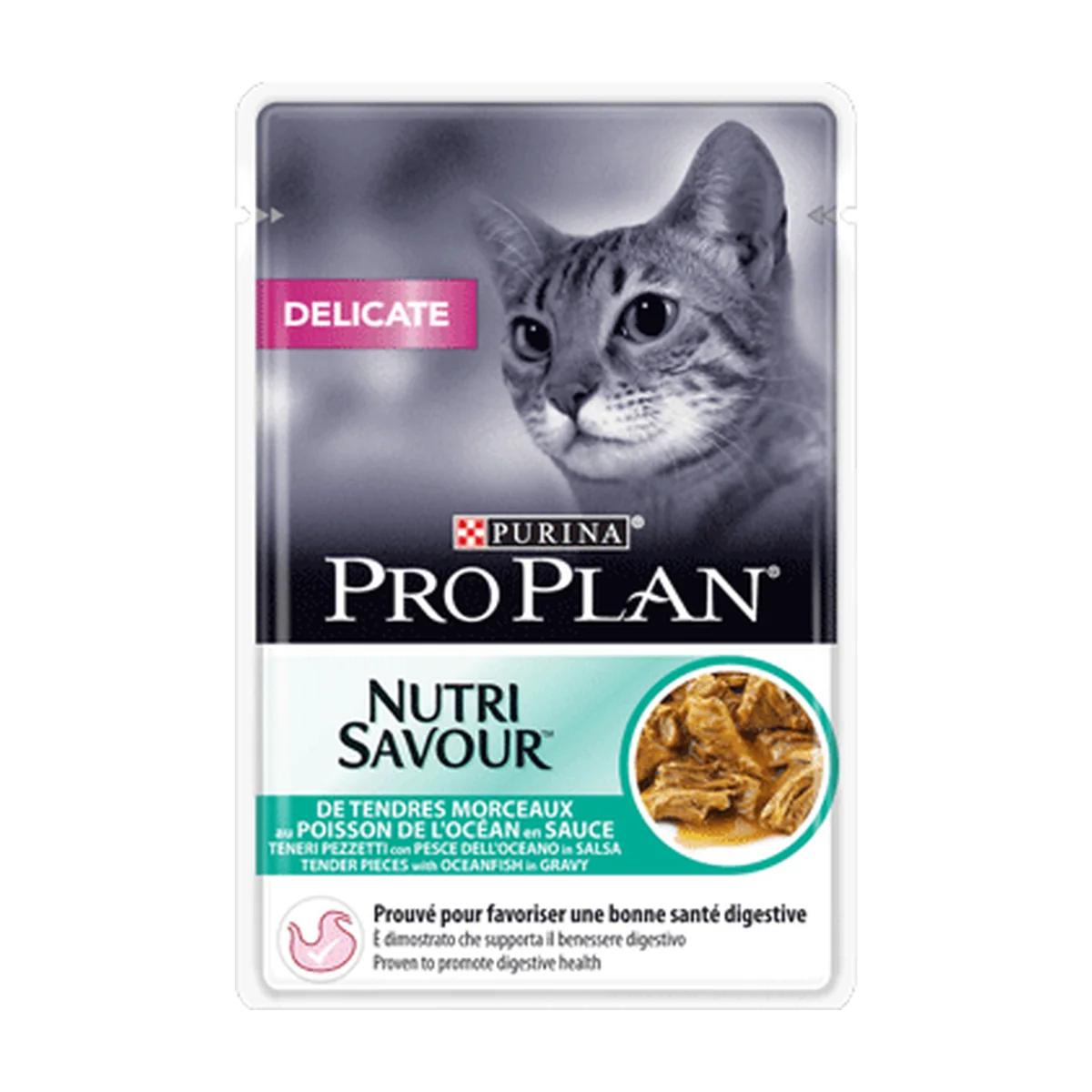 Pro Plan Delicate Nutrisavour pâtée en sauce au poisson de l'océan pour chat 85 g