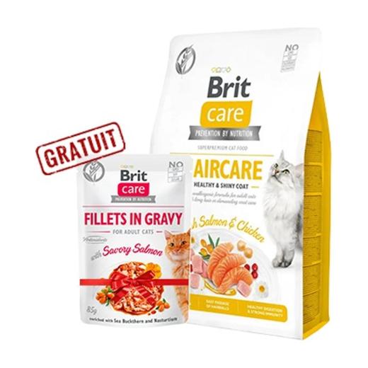 Brit Care Cat Grain-Free Haircare Healthy And Shiny Coat 400 g +Pochon Gratuit