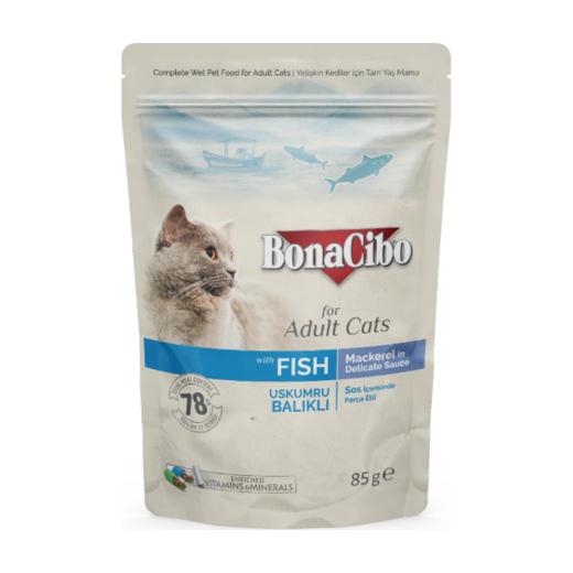 BonaCibo Pâtée Premium au Poisson pour Chat Adulte 85 g