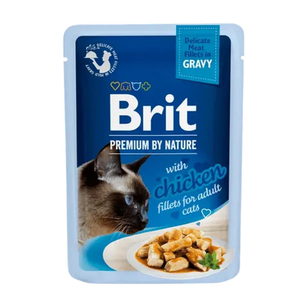 Brit Premium Fillets in Gravy with Chicken for Sterilised Cats 85 g