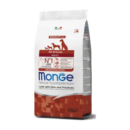 Monge Natural Superpremium Monoprotein Chien Adulte Agneau Riz & Pommes de Terre –Toutes Races 2,5 kg, Monge à Casablanca