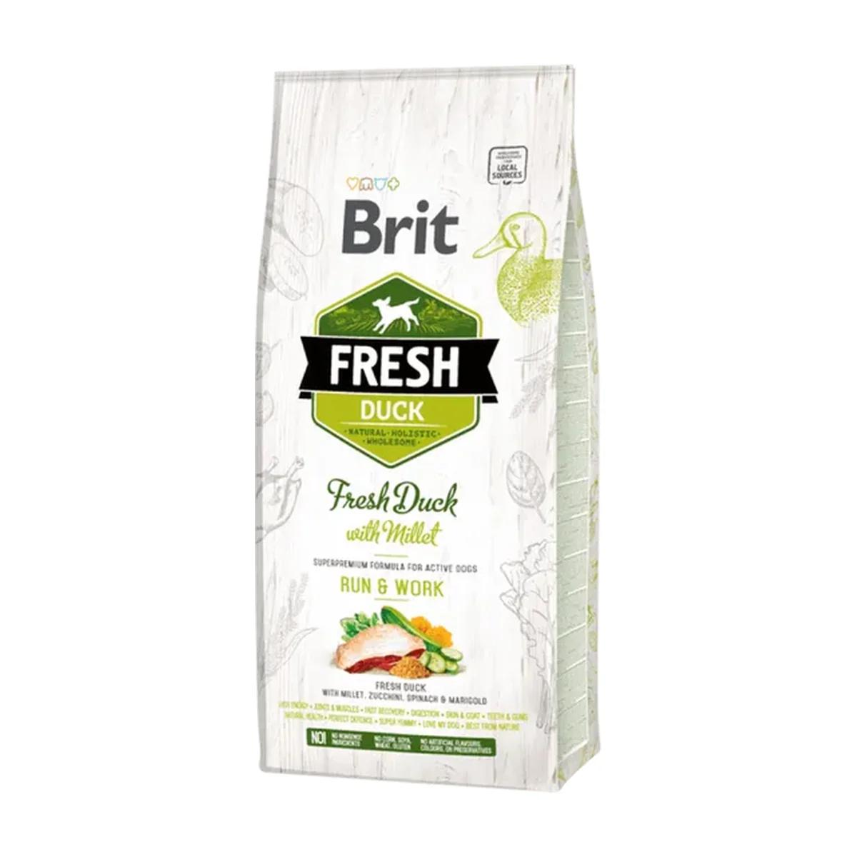 Brit Fresh croquettes pour chien adulte actif au canard et au millet 12 kg