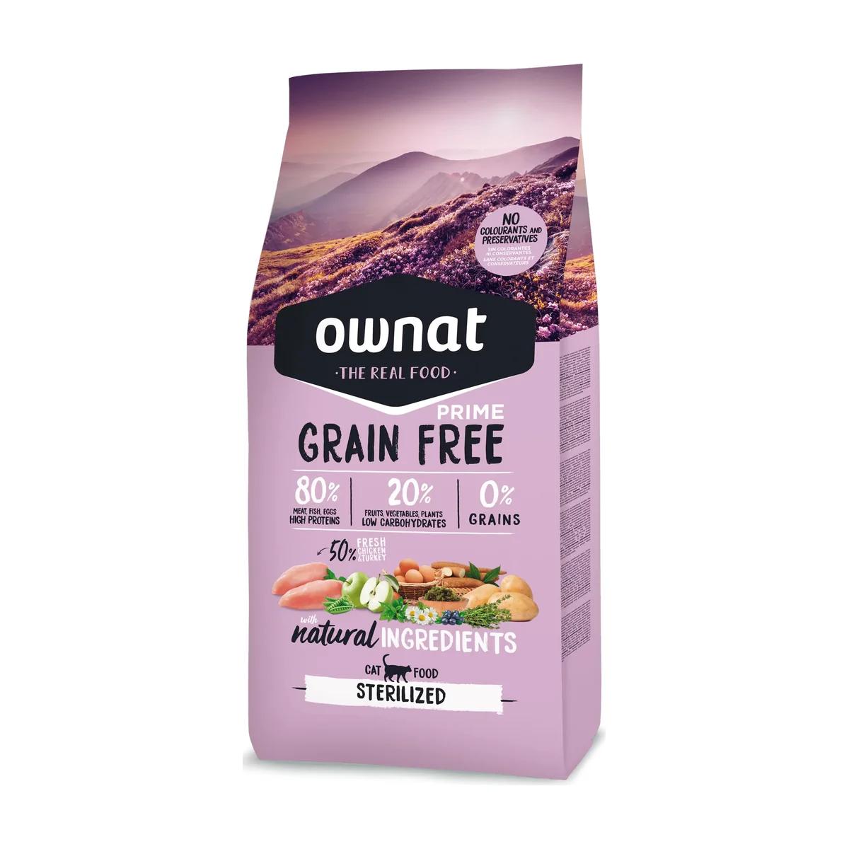 Ownat Grain Free Prime Aliment Sec pour Chat Sterilized 8 kg