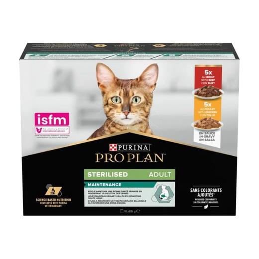 Purina Pro Plan Bœuf et Poulet Stérilisés en Sauce Multipack – Chats – 10x85 g, Pro Plan à Casablanca
