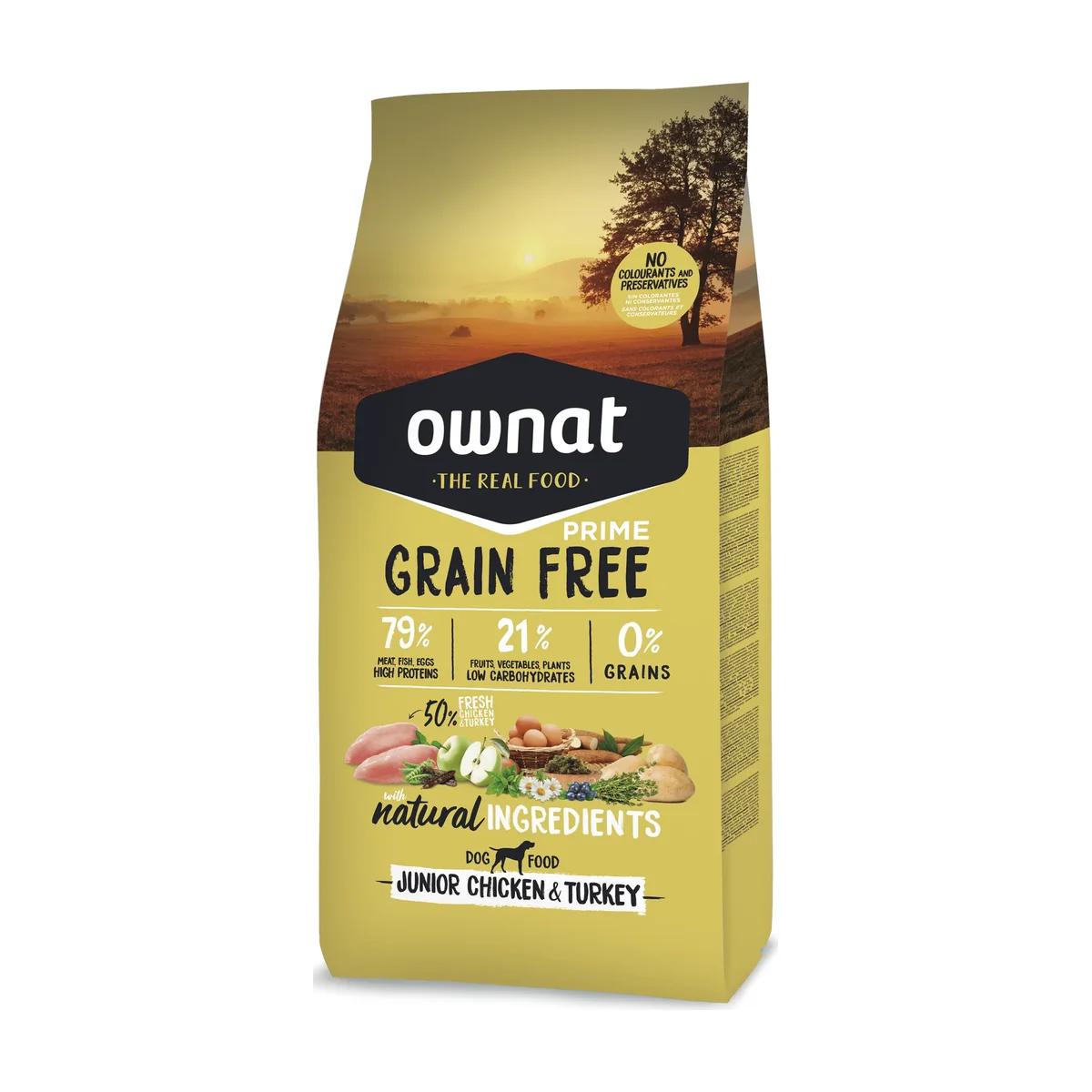 Ownat Grain Free Prime Aliment Sec Chien Junior Poulet & Dinde 12 kg