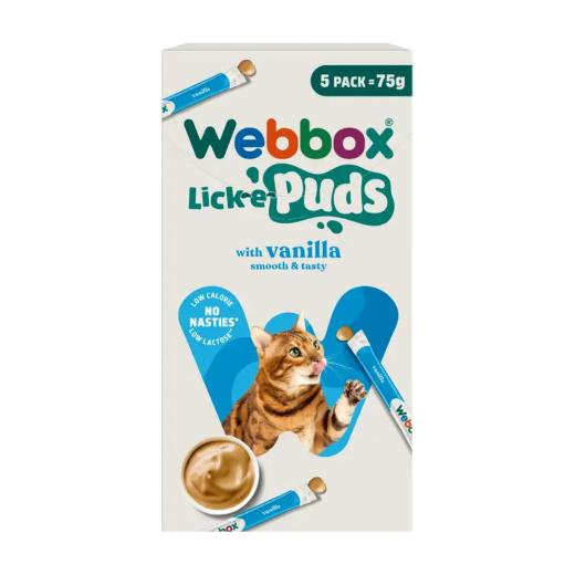 Webbox Lick-e-Puds friandises à lécher à la vanille pour chat, 5x15 g, Webbox à Casablanca