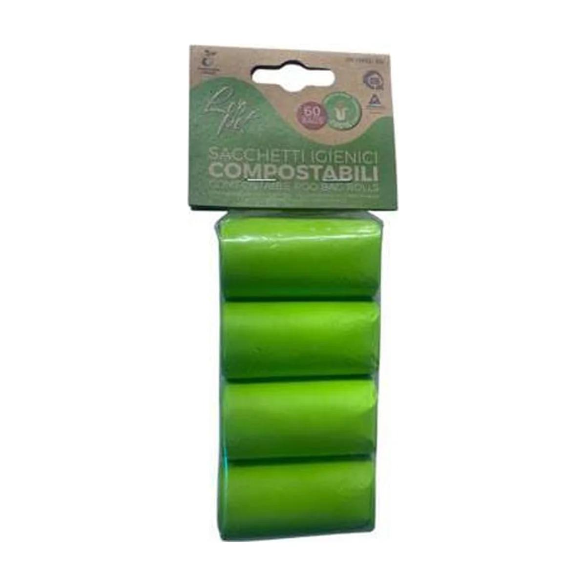 Sacs hygiéniques Parfumés verts compostables 4 rouleaux 4*15 pcs ( Sacs à Crottes), Leo à Casablanca