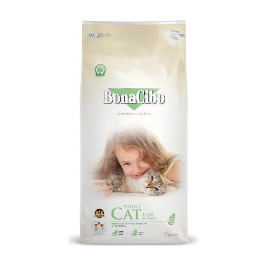 BonaCibo Croquettes Low Grain pour chats adultes (à l'agneau & riz) 2 kg