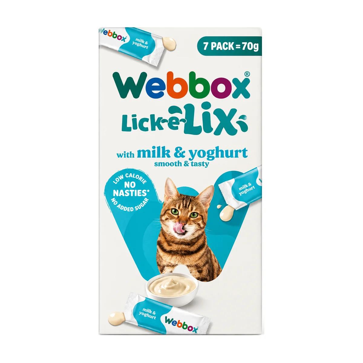 Webbox Lick-e-Lix au Lait & Yaourt pour Chat – 7x10 g, Webbox à Casablanca