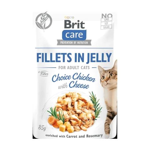 Brit Care Cat Aliment Humide Chat Fillets in Jelly Choice Chicken with Cheese 85 g