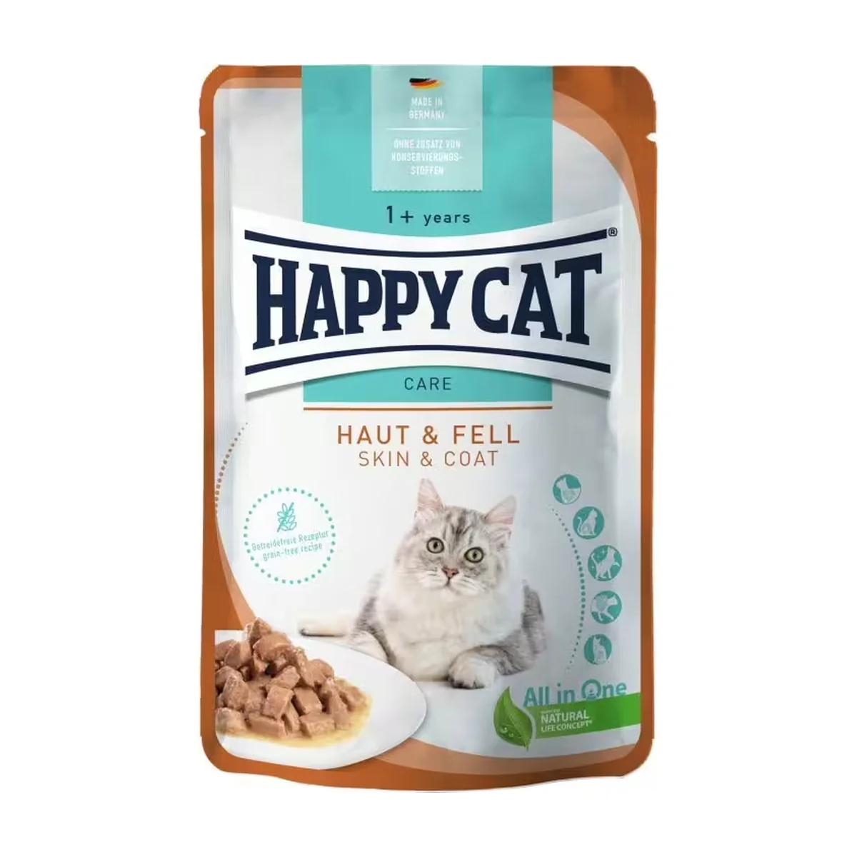 Happy Cat Viande en sauce Care pâtée pour chat peau et pelage 85 g