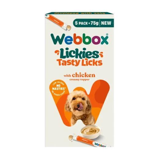Pâté crémeux au poulet Webbox Dog Lickies – 5 sachets de 15 g pour chiens adult et puppy, Webbox à Casablanca