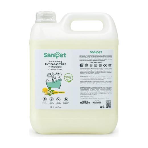Sanipet Shampoing Antiparasitaire Fleur d'Orange pour Chien et Chat 5 L, Sanipet à Casablanca