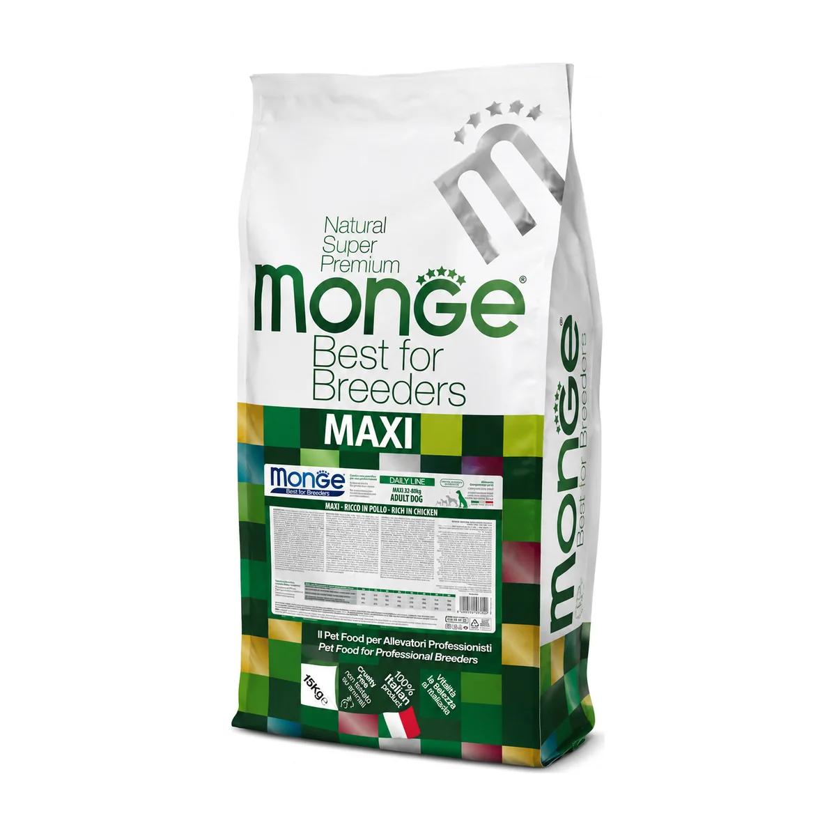 Monge Natural Superpremium Best for Breeders Maxi Croquettes Pour Chien Adulte au Poulet – 15 kg