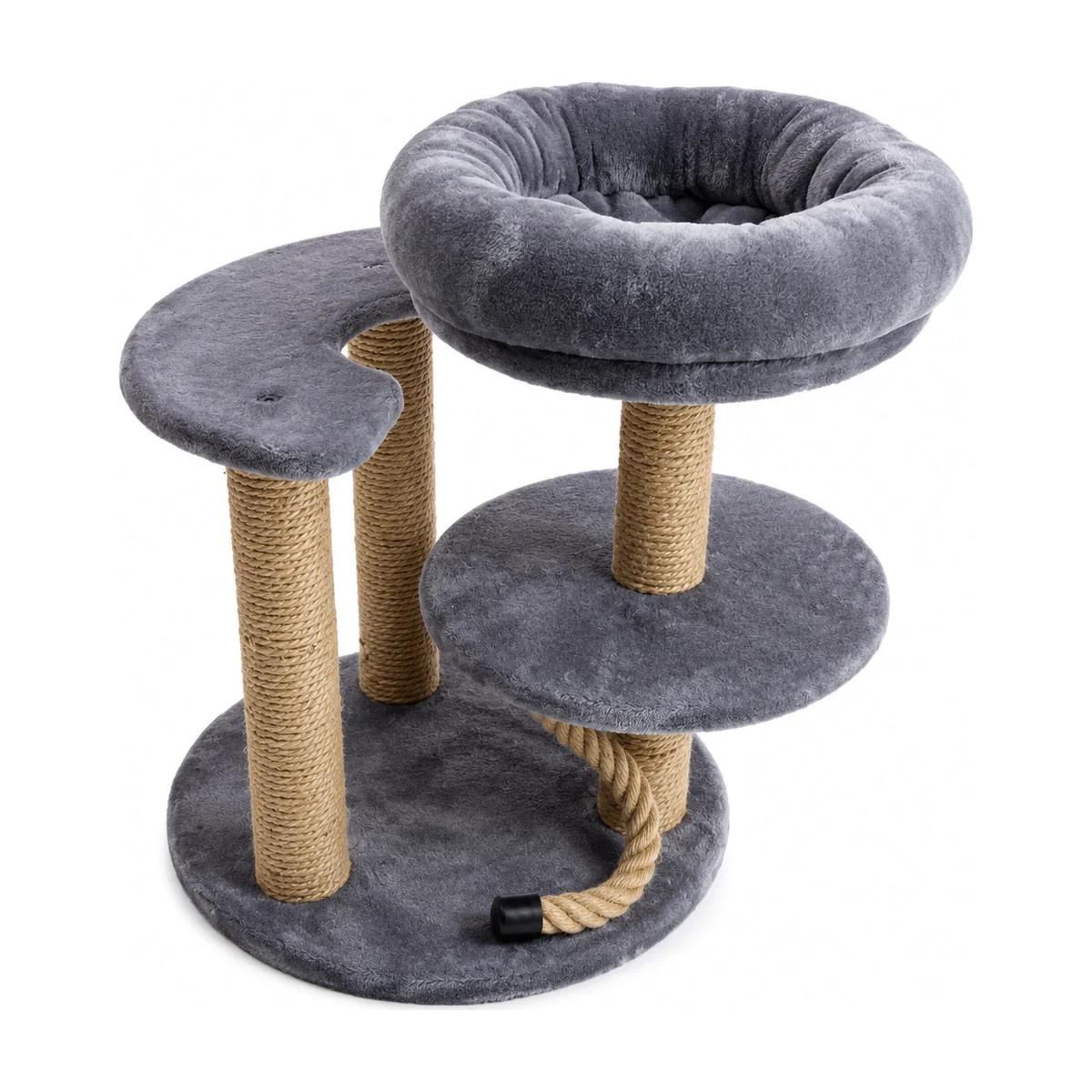 Arbre à Chat Multi-Niveaux avec Griffoirs et Plateformes Gris
