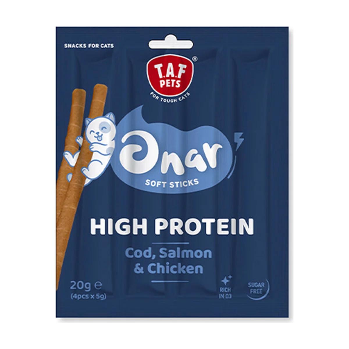 Onar Soft Sticks cabillaud, saumon et poulet, bâtonnets moelleux pour chat 20 g, Onar à Casablanca