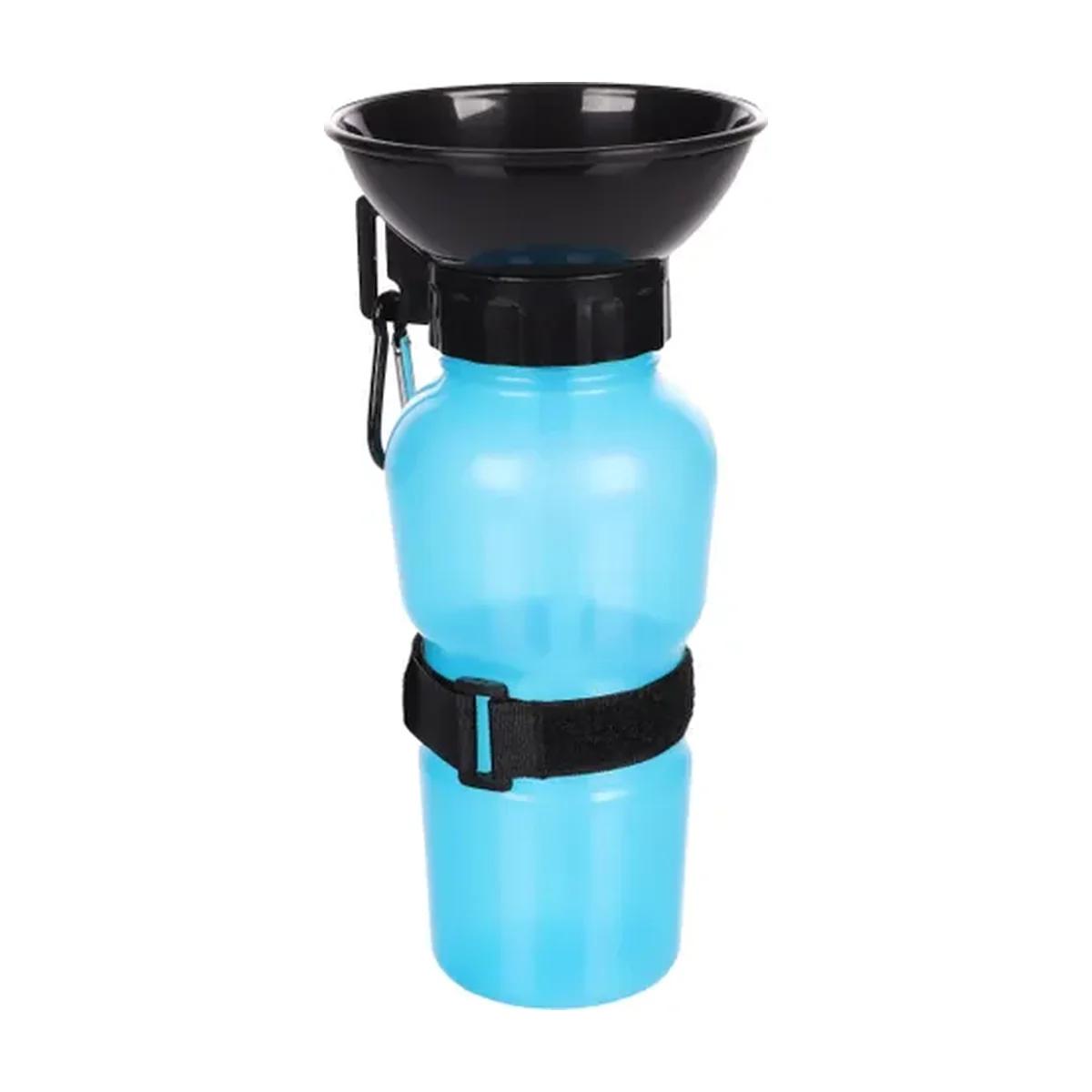 Distributeur d'eau de voyage Ollie bleu et noir 600 ml pour chien