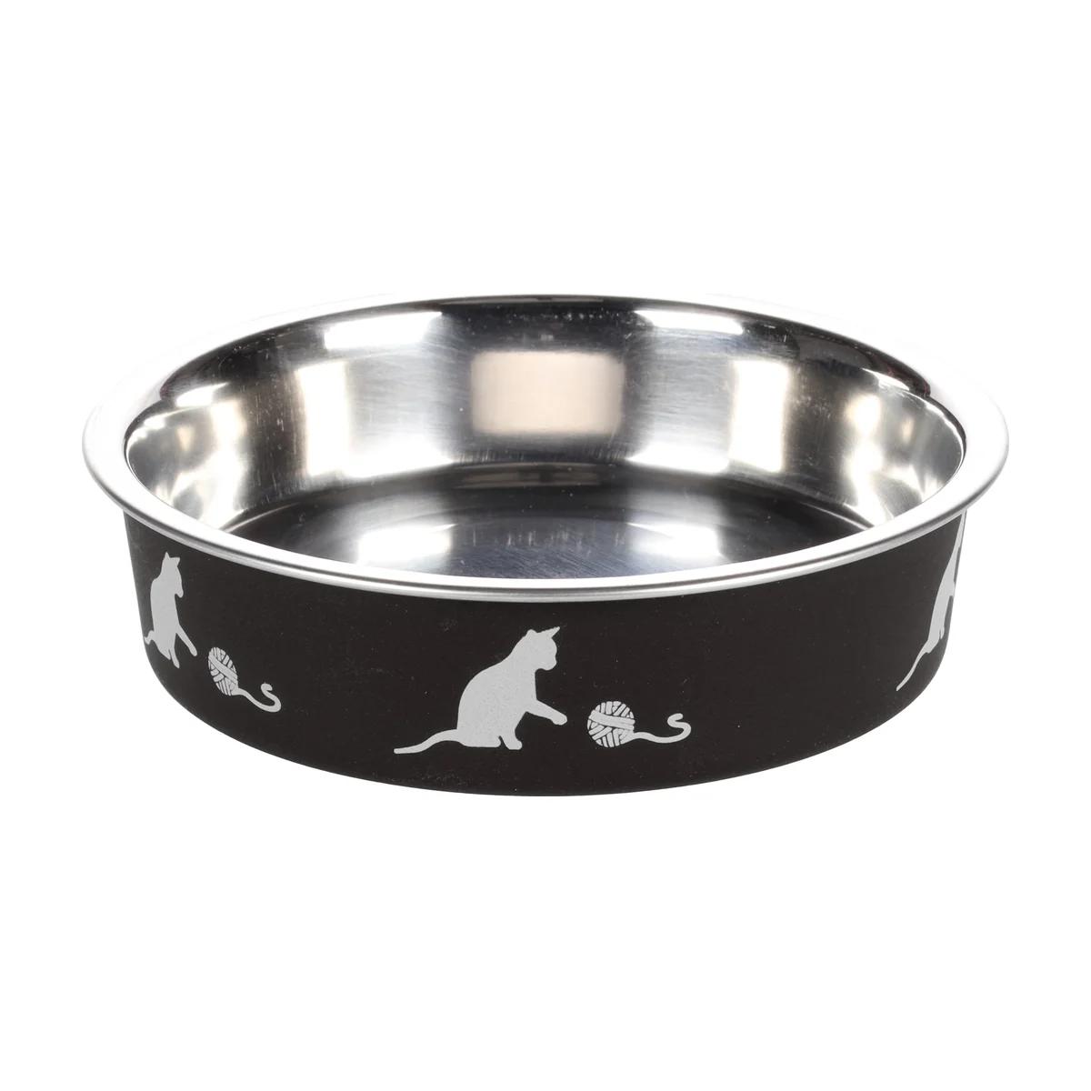Flamingo Gamelle ronde Kena noir et argent pour chien et chat 160 ml, Flamingo à Casablanca