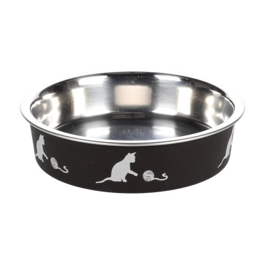Flamingo Gamelle ronde Kena noir et argent pour chien et chat 160 ml, Flamingo à Casablanca