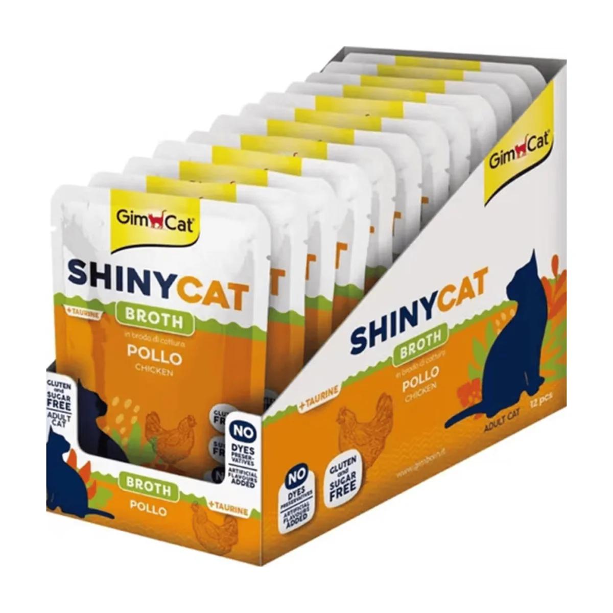 Gimcat ShinyCat Broth au Poulet pour Chat Adulte 12x70 g
