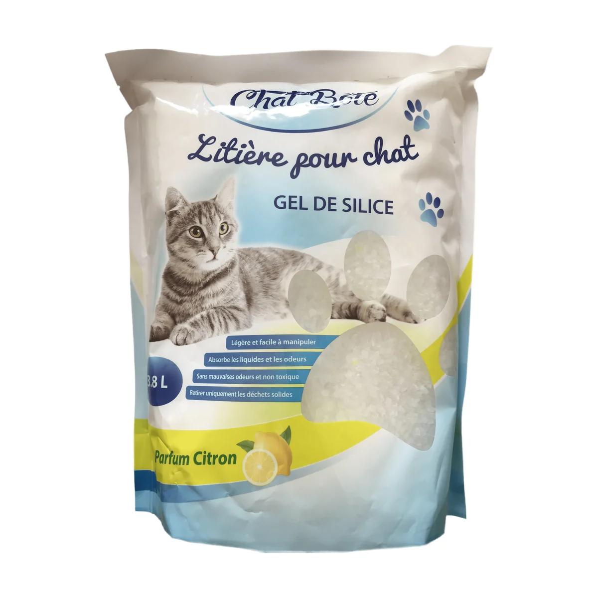 Chat bote Litière gel de silice parfum citron 3,8 L