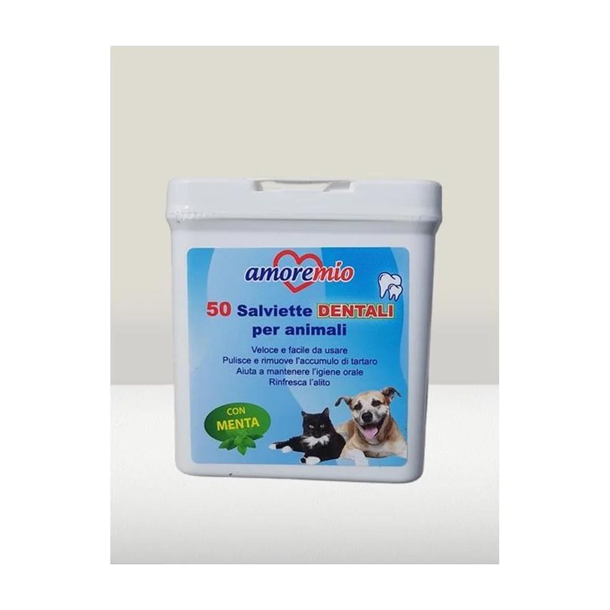 Amore Mio Lingettes dentaires pour chien et chat 50 pièces
