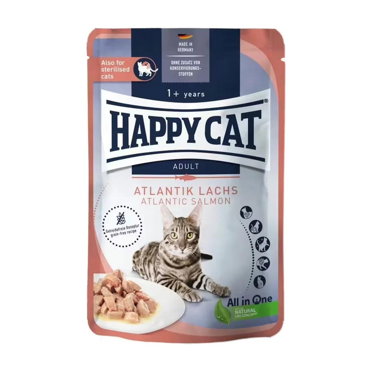 Happy Cat Viande en sauce pâtée pour chat au saumon de l'Atlantique 85 g, Happy Cat à Casablanca