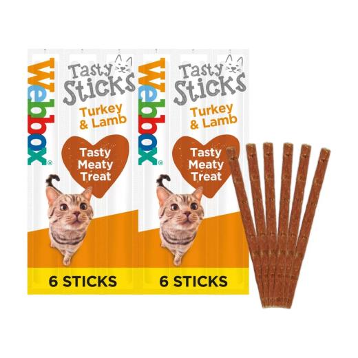 Webbox Tasty Sticks Friandises pour chats à la dinde et à l'agneau 30 g (6 pcs), Webbox à Casablanca