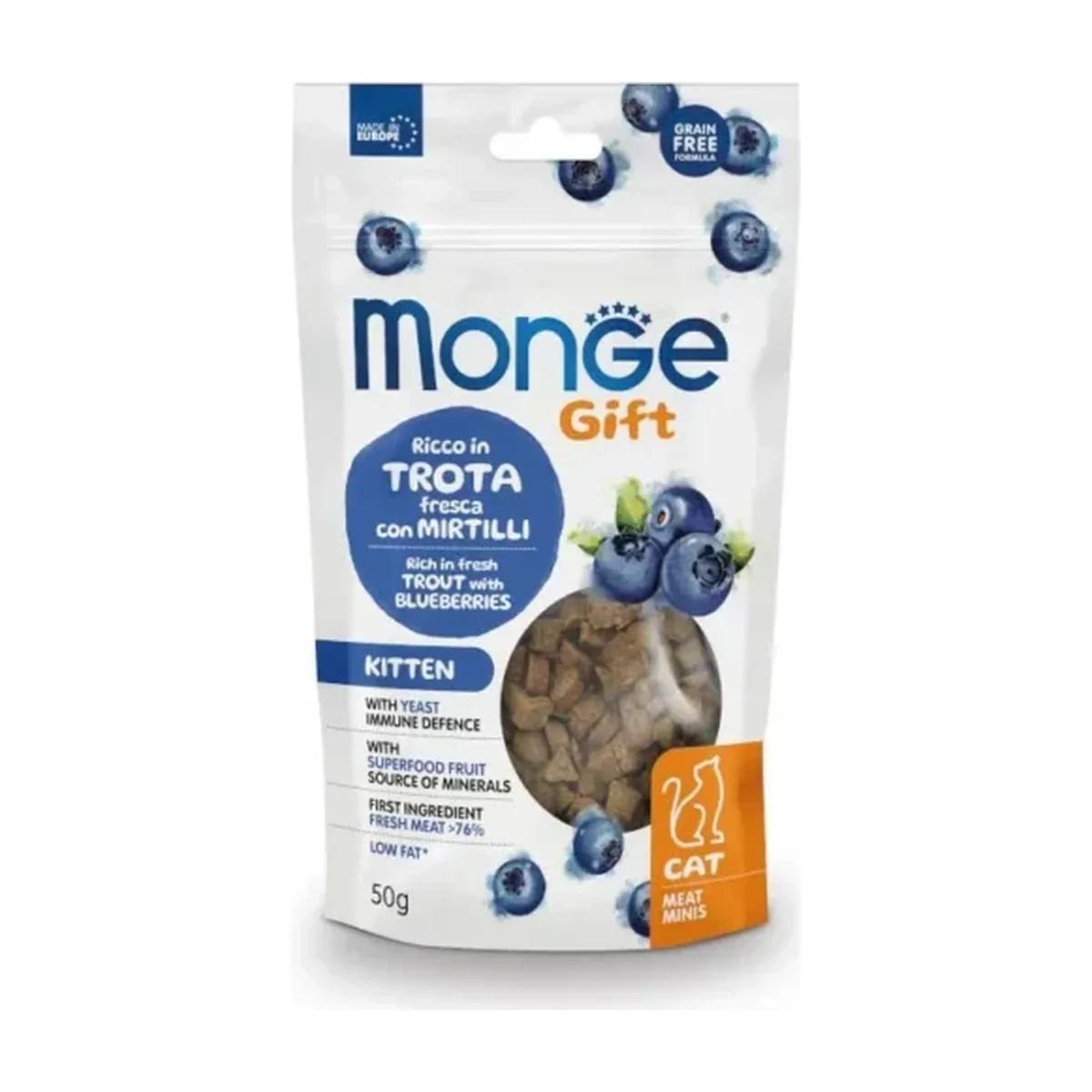 Monge Gift Meat Minis Kitten Trout with blueberries 50 g, Monge à Casablanca