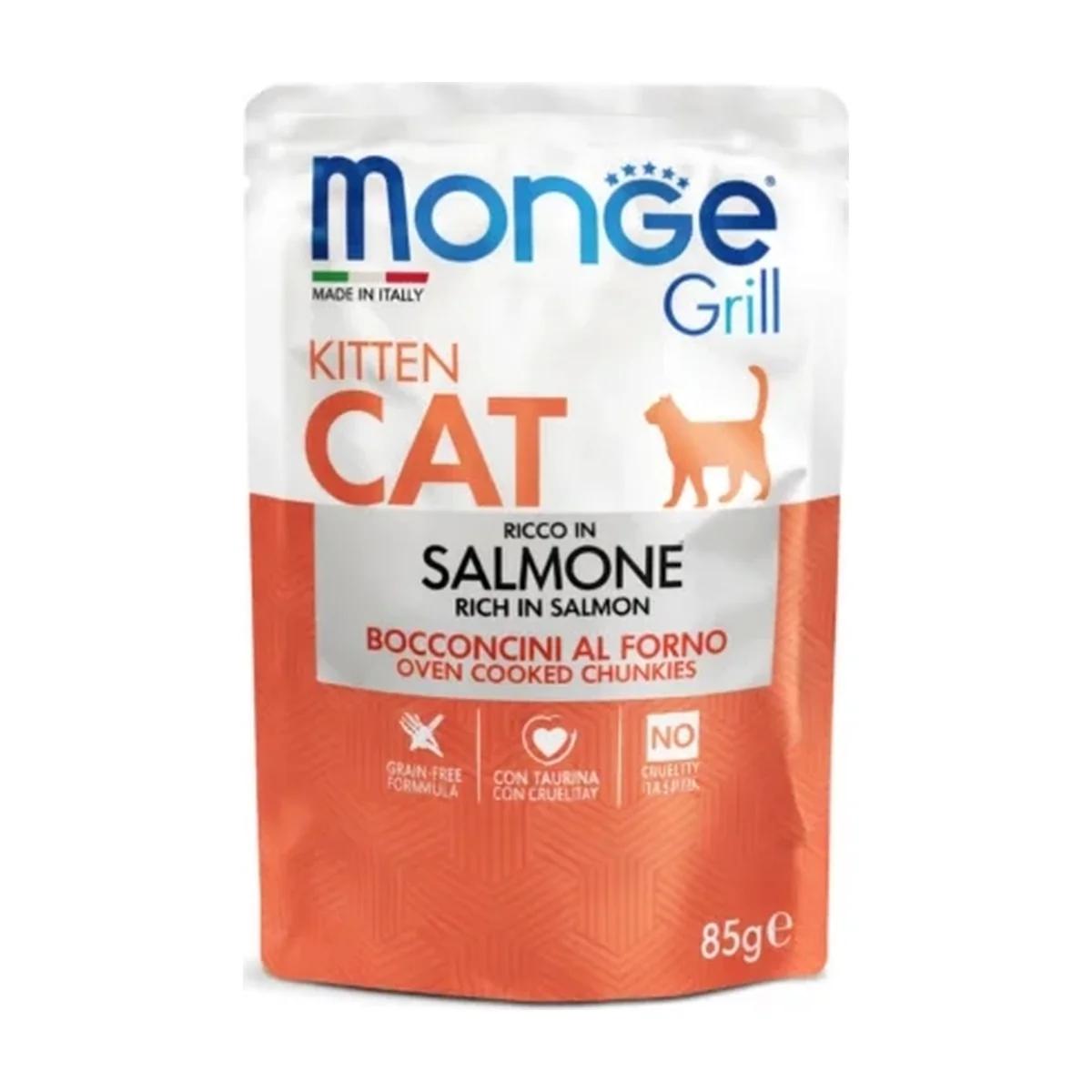Monge Grill cooked /en gelée Pour Chaton Riches en Saumon 85 g, Monge à Casablanca