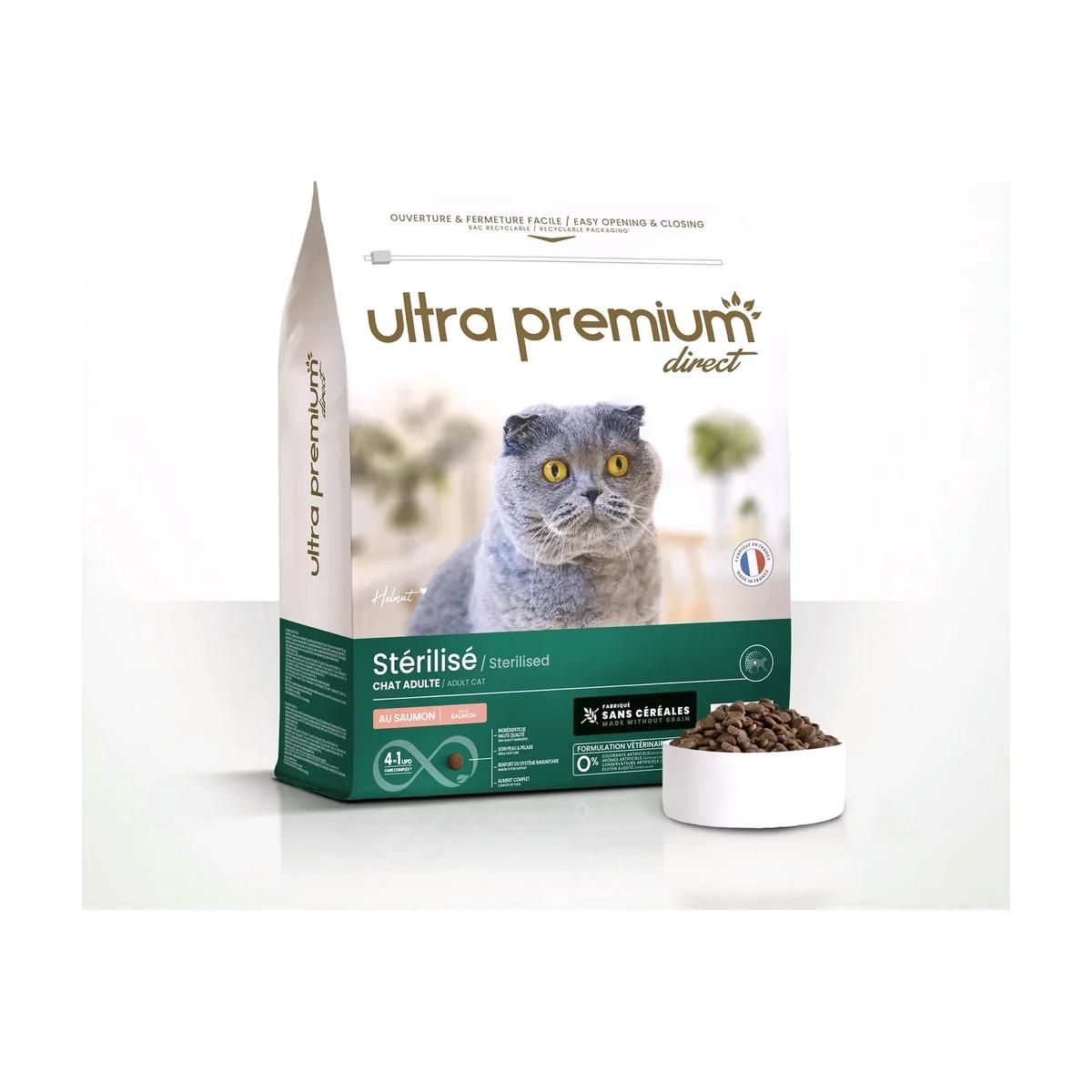 Ultra Premium Direct Croquettes pour chat stérilisé sans céréales au saumon 7 kg